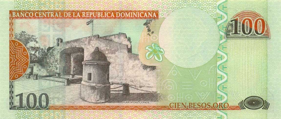 Back of Dominican Republic p177a: 100 Pesos Oro from 2006