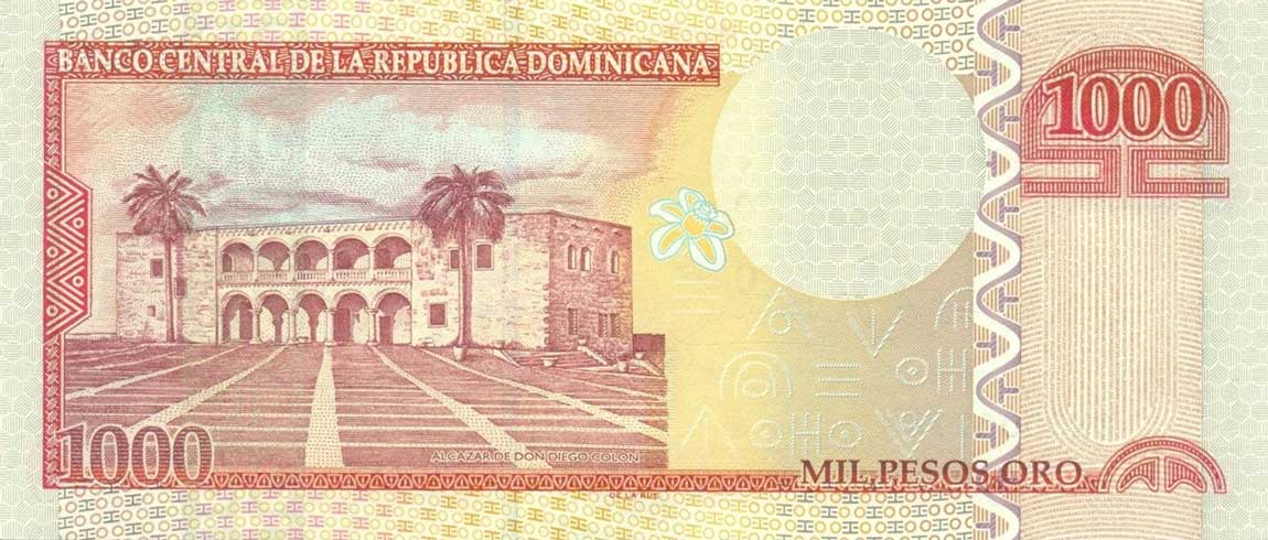 Back of Dominican Republic p180b: 1000 Pesos Oro from 2009