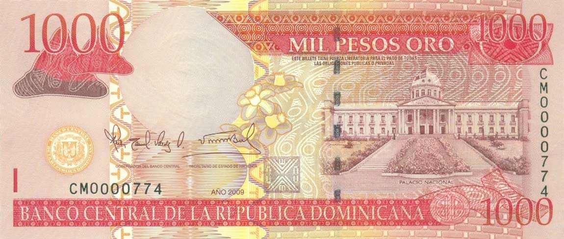 Front of Dominican Republic p180b: 1000 Pesos Oro from 2009