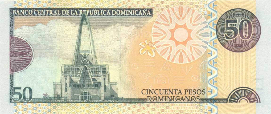 Back of Dominican Republic p183b: 50 Pesos Dominicanos from 2012