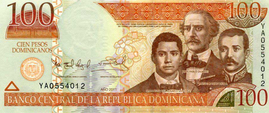 Front of Dominican Republic p184a: 100 Pesos Dominicanos from 2011