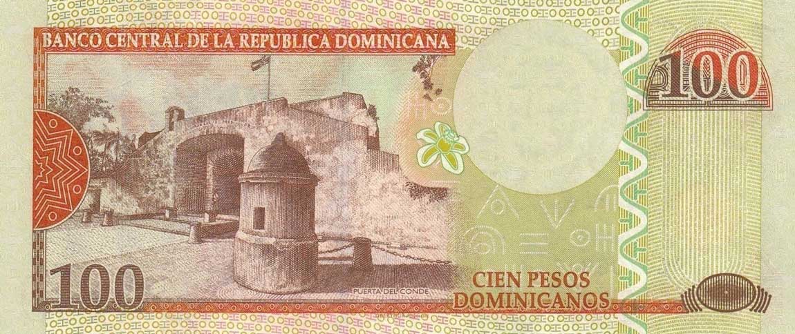 Back of Dominican Republic p184c: 100 Pesos Dominicanos from 2013