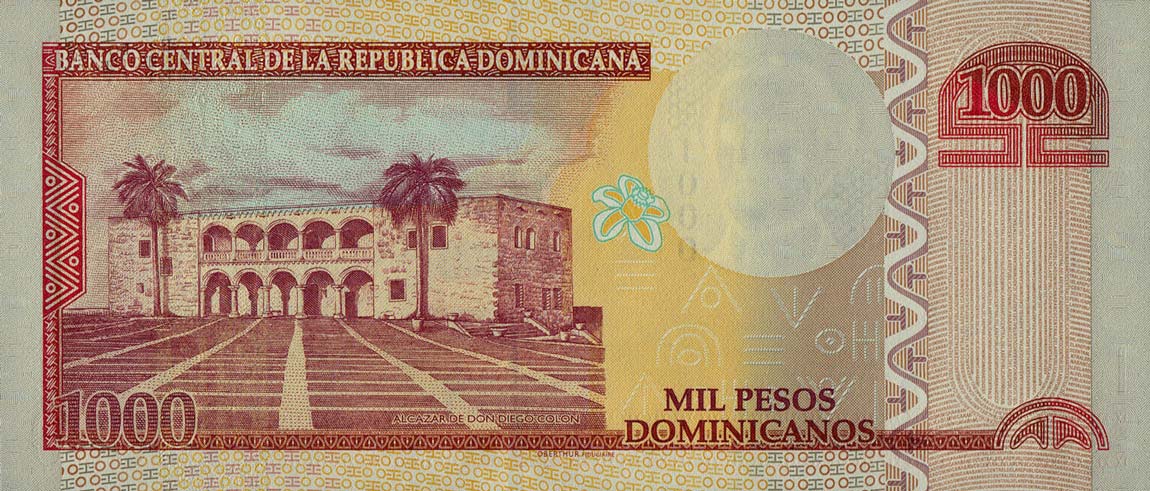 Back of Dominican Republic p187c: 1000 Pesos Dominicanos from 2013