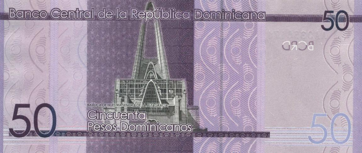 Back of Dominican Republic p189a: 50 Pesos Dominicanos from 2014