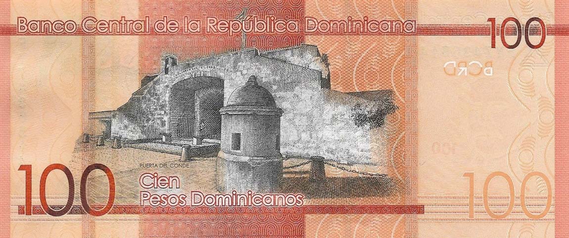 Back of Dominican Republic p190c: 100 Pesos Dominicanos from 2016