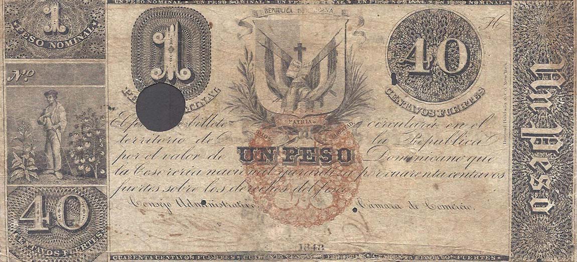 Front of Dominican Republic p6: 20 Pesos from 1848
