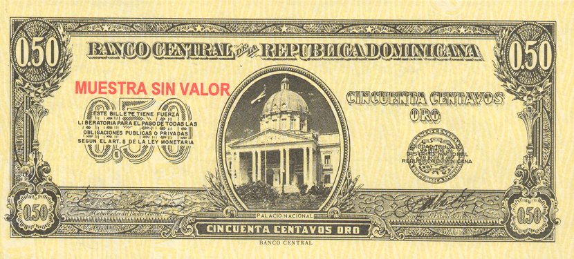 Front of Dominican Republic p90s: 50 Centavos Oro from 1961