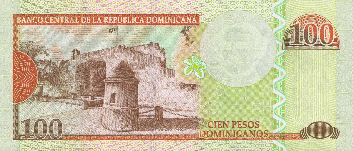 Back of Dominican Republic p184b: 100 Pesos Dominicanos from 2012