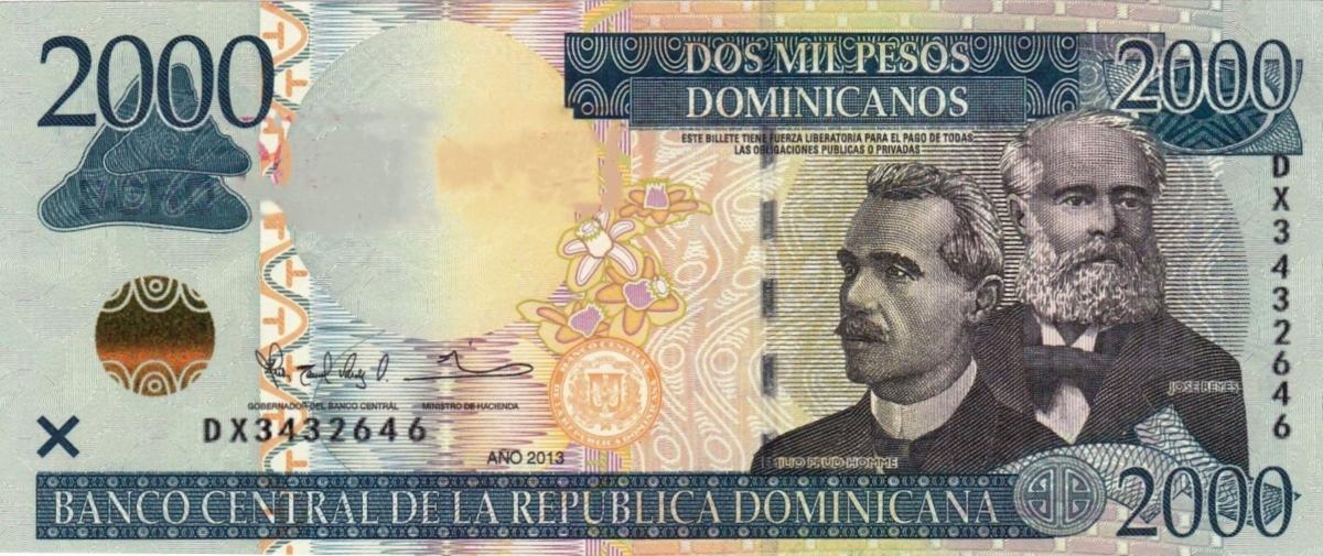 Front of Dominican Republic p188c: 2000 Pesos Dominicanos from 2013