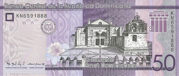 Front of Dominican Republic p189e: 50 Pesos Dominicanos from 2019