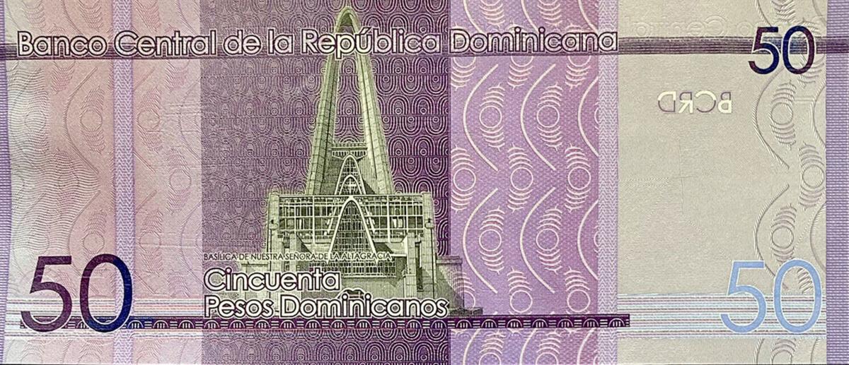 Back of Dominican Republic p189h: 50 Pesos Dominicanos from 2022