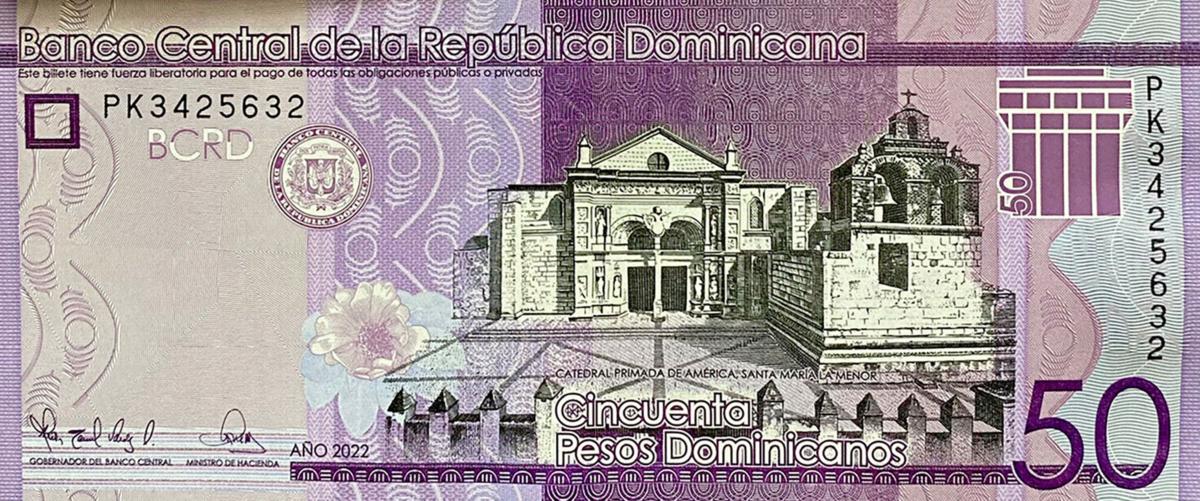 Front of Dominican Republic p189h: 50 Pesos Dominicanos from 2022