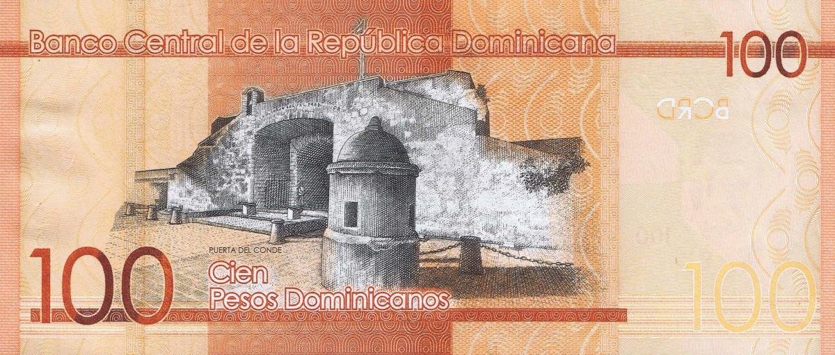 Back of Dominican Republic p190b: 100 Pesos Dominicanos from 2015