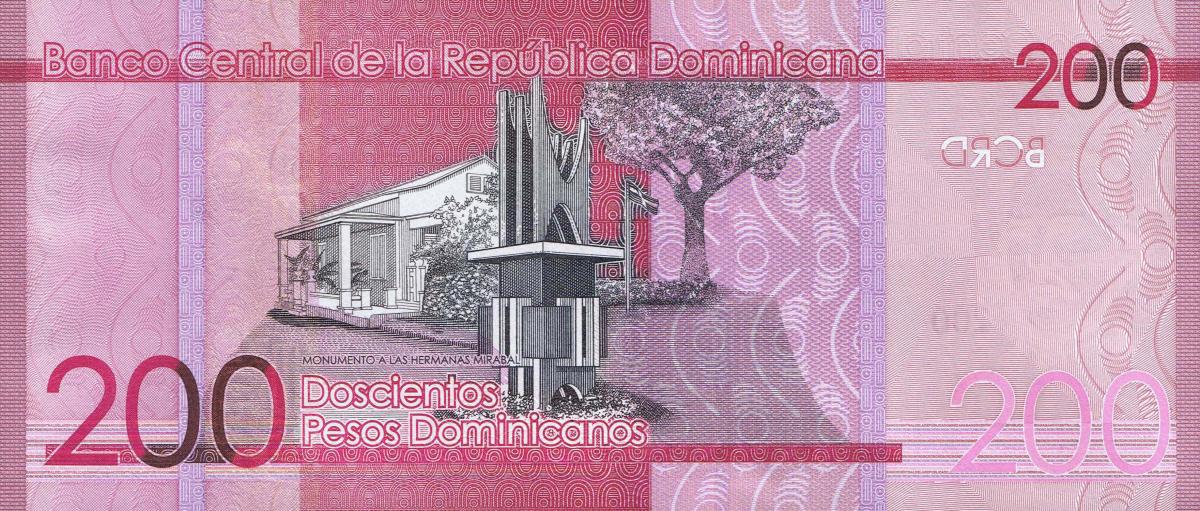 Back of Dominican Republic p191c: 200 Pesos Dominicanos from 2016