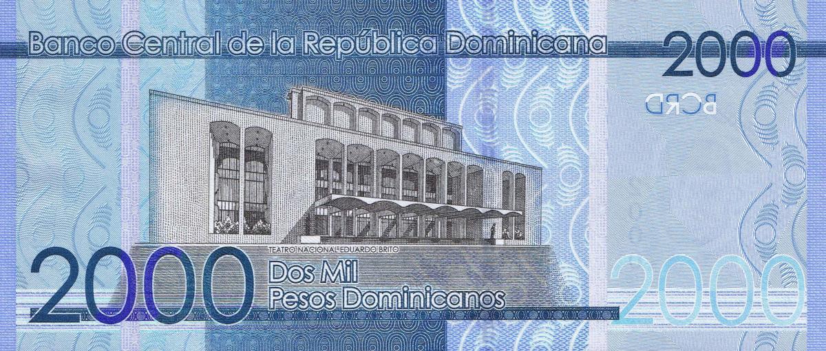 Back of Dominican Republic p194b: 2000 Pesos Dominicanos from 2017