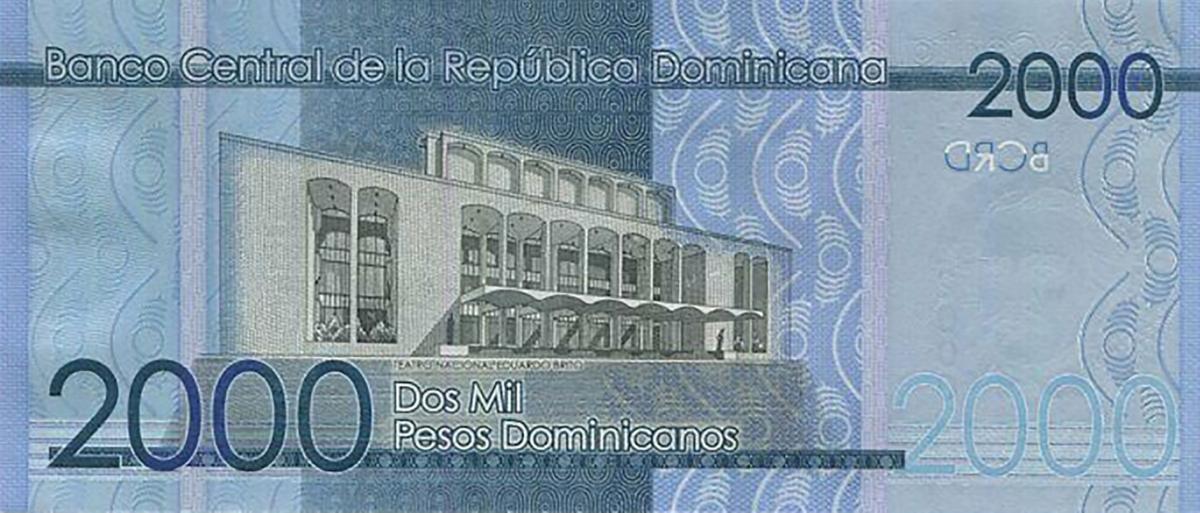 Back of Dominican Republic p194d: 2000 Pesos Dominicanos from 2019