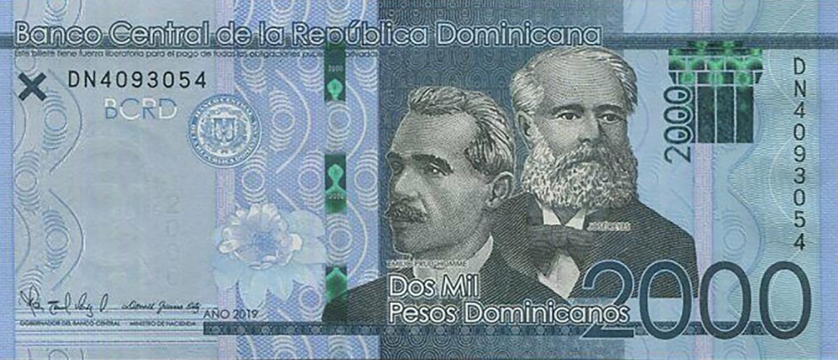 Front of Dominican Republic p194d: 2000 Pesos Dominicanos from 2019