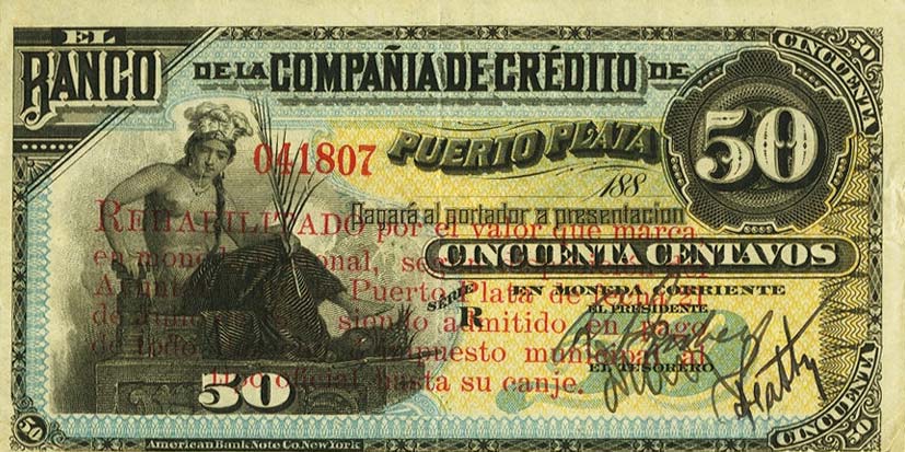 Front of Dominican Republic pS112: 50 Centavos from 1899