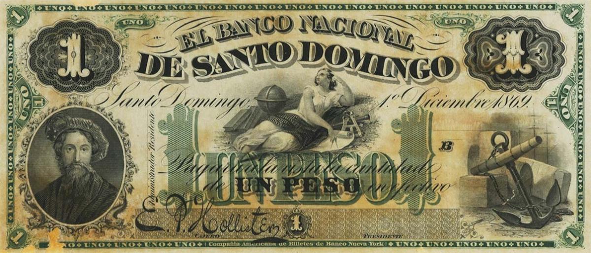 Front of Dominican Republic pS121p: 1 Peso from 1870