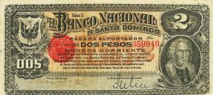 pS132a from Dominican Republic: 2 Pesos from 1889