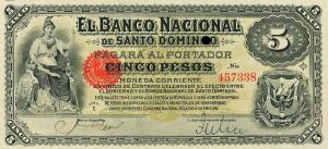 pS133 from Dominican Republic: 5 Pesos from 1889