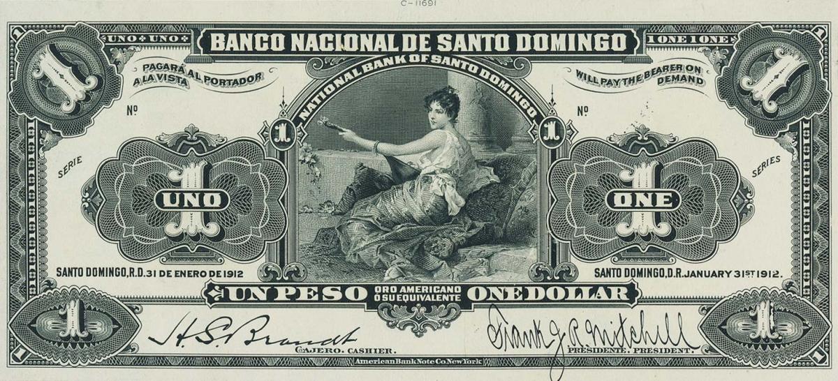 Front of Dominican Republic pS151p: 1 Peso from 1912