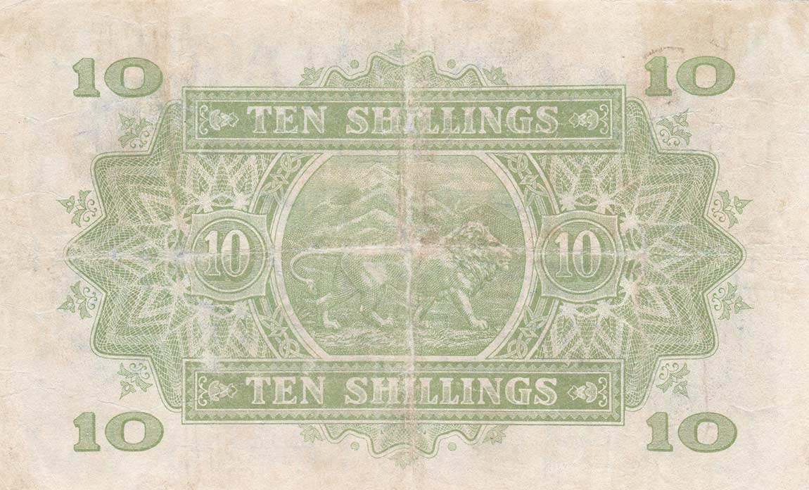 Back of East Africa p29b: 10 Shillings from 1943