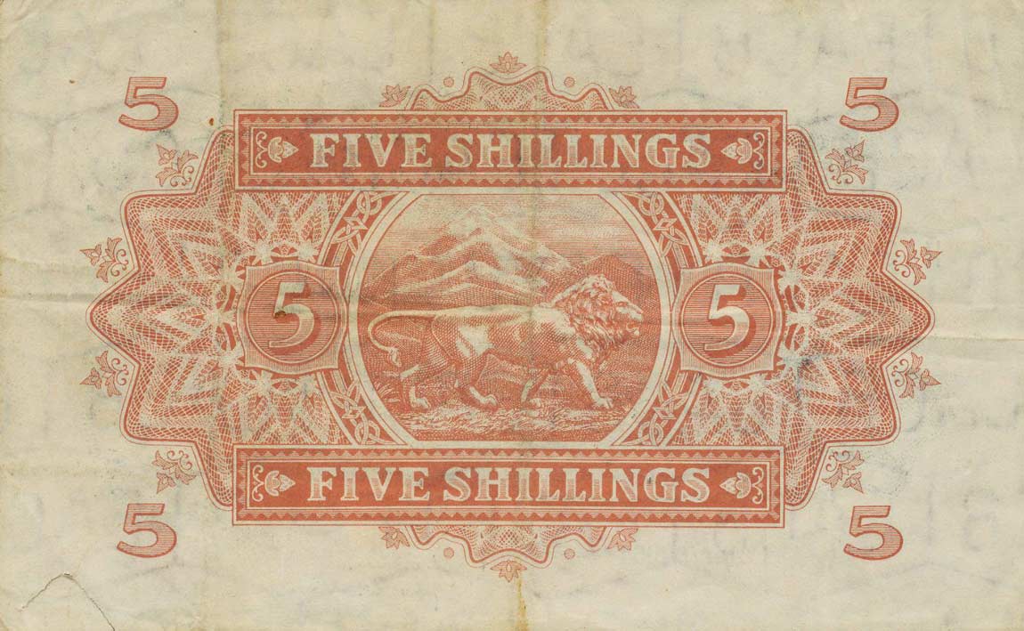 Back of East Africa p33: 5 Shillings from 1953