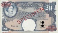p39s from East Africa: 20 Shillings from 1958