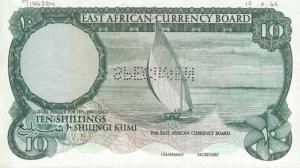 p46s from East Africa: 10 Shillings from 1964