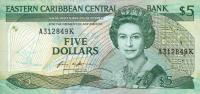 Gallery image for East Caribbean States p18k: 5 Dollars