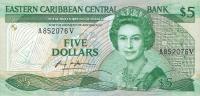 p18v from East Caribbean States: 5 Dollars from 1986