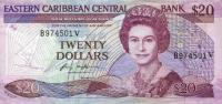 p19v from East Caribbean States: 20 Dollars from 1987