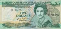 Gallery image for East Caribbean States p22k1: 5 Dollars