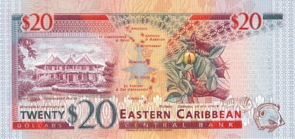 Back of East Caribbean States p33d: 20 Dollars from 1994