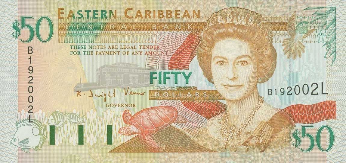 Front of East Caribbean States p34l: 50 Dollars from 1994