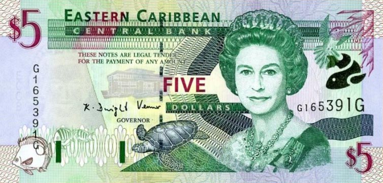 Front of East Caribbean States p37g: 5 Dollars from 2000