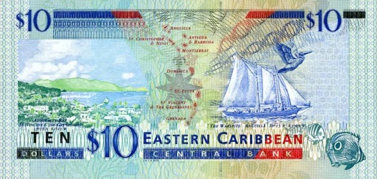 Back of East Caribbean States p38d: 10 Dollars from 2000