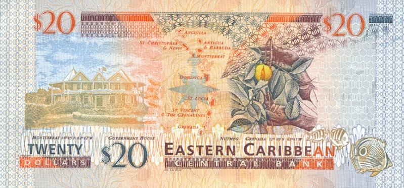 Back of East Caribbean States p39u: 20 Dollars from 2000