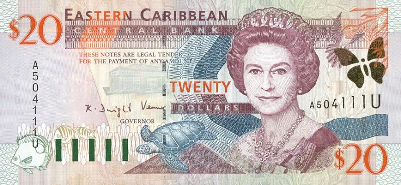 Front of East Caribbean States p39u: 20 Dollars from 2000