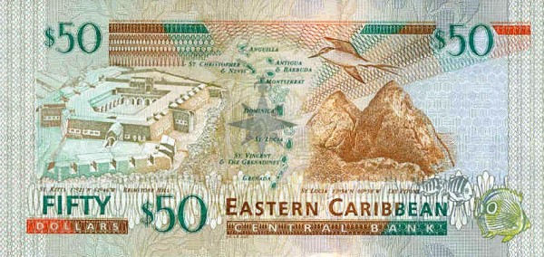 Back of East Caribbean States p40a: 50 Dollars from 2000