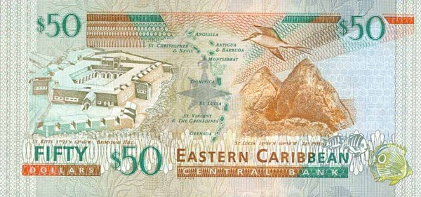 Back of East Caribbean States p40u: 50 Dollars from 2000