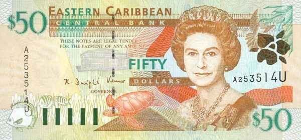 Front of East Caribbean States p40u: 50 Dollars from 2000