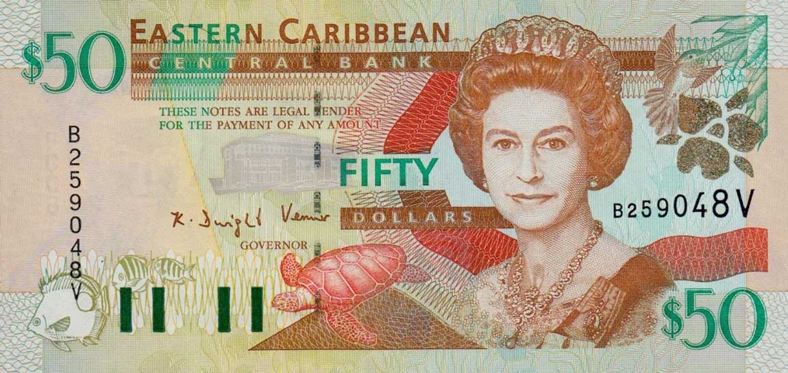 Front of East Caribbean States p40v: 50 Dollars from 2000