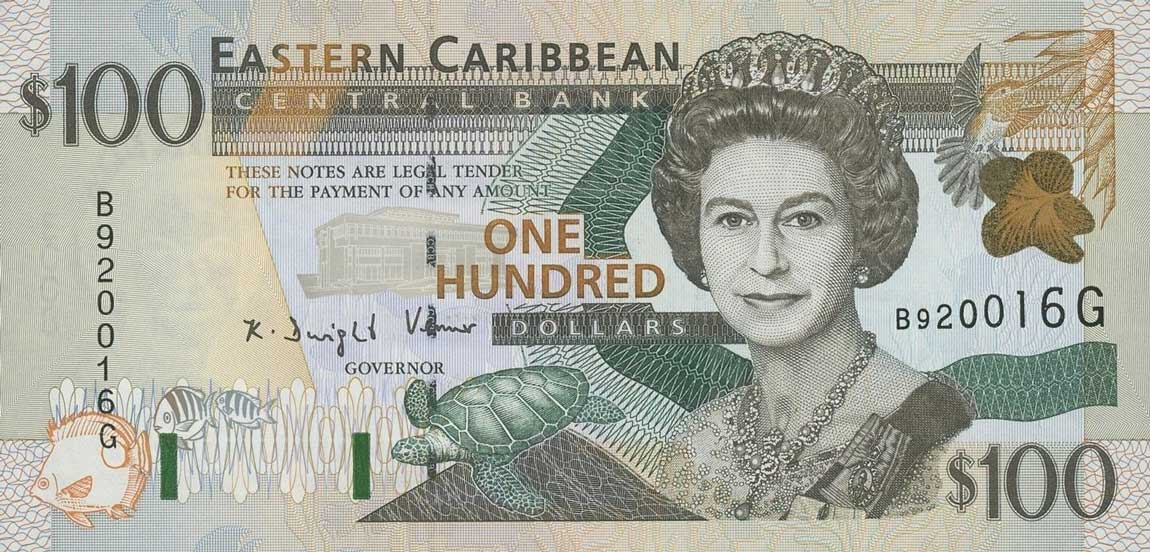 Front of East Caribbean States p41g: 100 Dollars from 2000