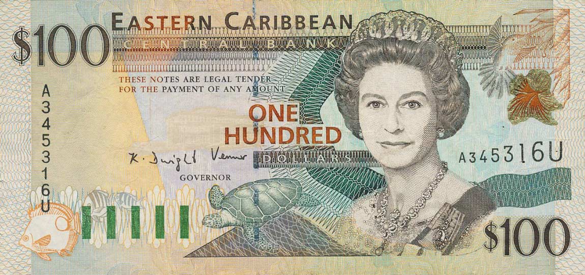 Front of East Caribbean States p41u: 100 Dollars from 2000