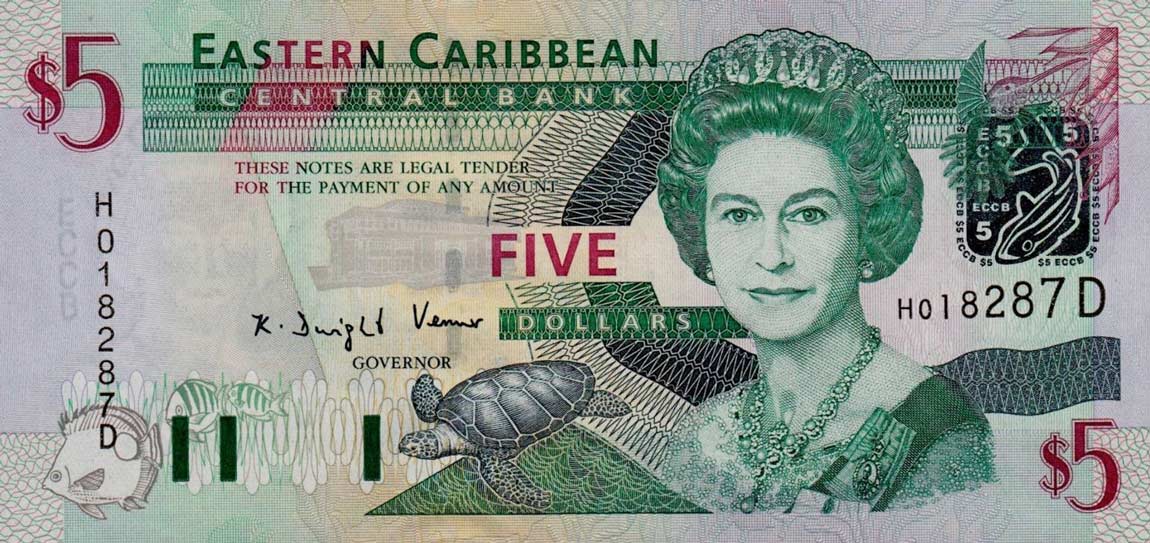 Front of East Caribbean States p42d: 5 Dollars from 2003