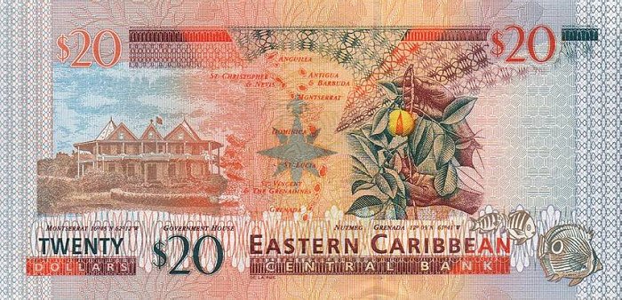 Back of East Caribbean States p44a: 20 Dollars from 2003