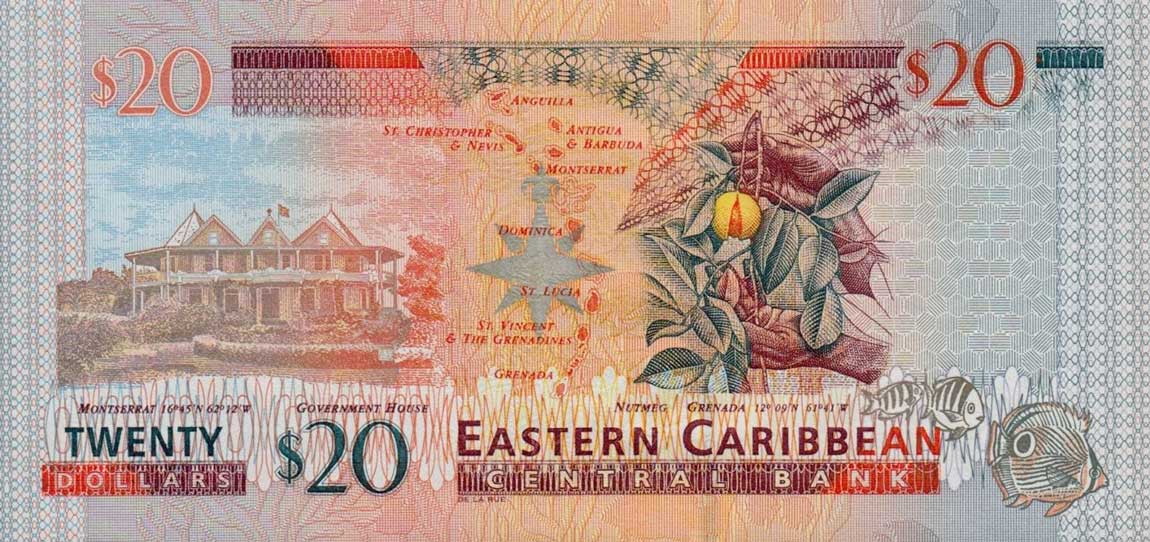 Back of East Caribbean States p44v: 20 Dollars from 2003