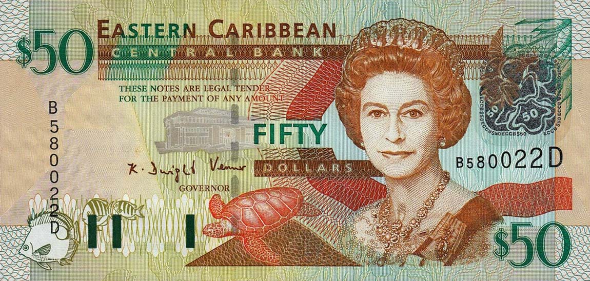 Front of East Caribbean States p45d: 50 Dollars from 2003